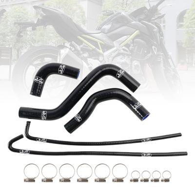 Silicone Radiator Coolant Hose Kit For Kawasaki Z900 Z900RS 2017-2025 Black