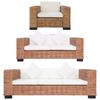 Día Y Noche - Día Y Noche 3-Piece Natural Rattan Sofa Set with Cushions