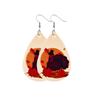 Fall Thanksgiving Earrings Leather Pumpkin Leaf Shape Leather Earrings