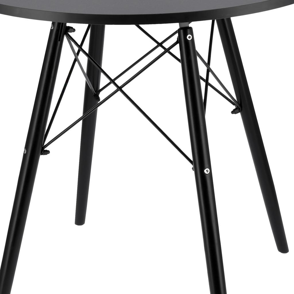 Modern Scandinavian Black Round Table For Living Room Dining Room Kitchen