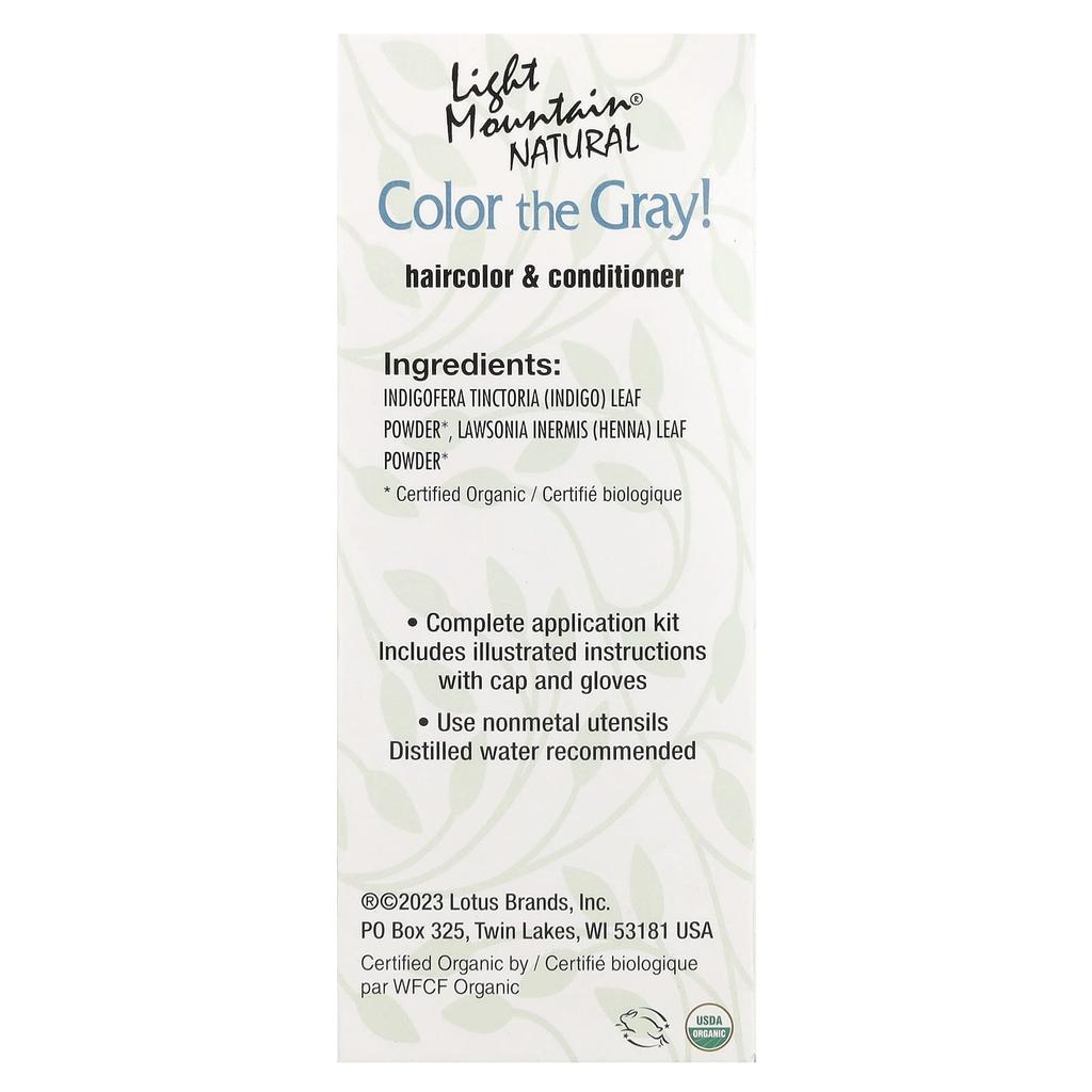 Color the Gray! Natural Hair Color & Conditioner, Black, 7 oz (198 G)