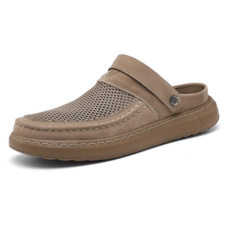 

Popular hollow bag head sandals men s summer beach shoes soft bottom mesh breathable sandals men s large size slippers 48