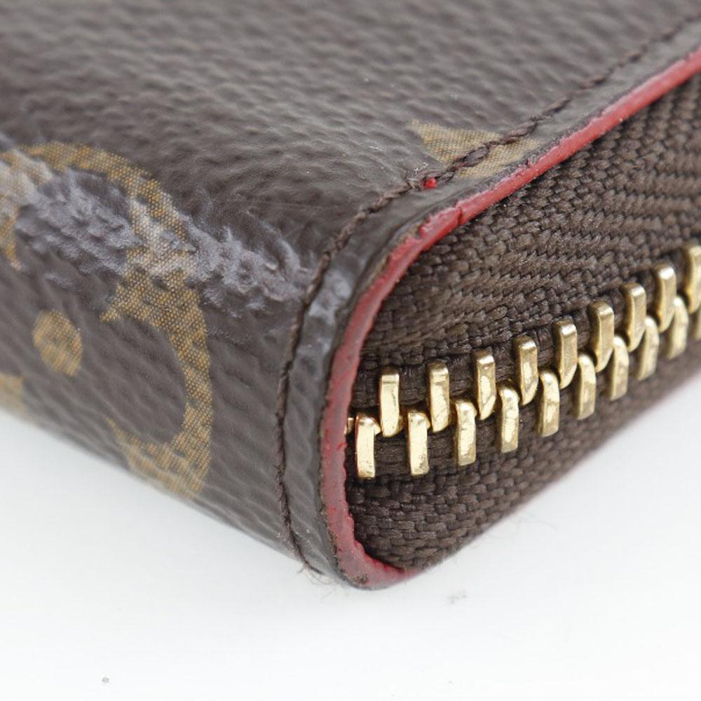 LOUIS VUITTON Portefeiulle Clement Purse M62940 Flower charm Brown Monogram canvas Women Used