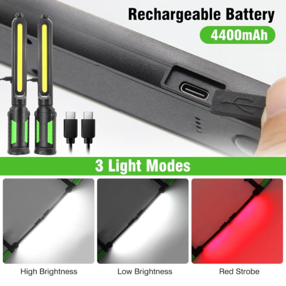 2400LM LED Mechanic LED Work Light Magnetic Base COB Charging Light  Multifunctional Work