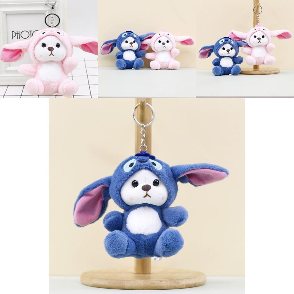 Adorable Pink Bear Keychain Plush Toy Soft And Cuddly 13cm Stuffed Animal