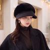Women S Fleece Warm Octagonal Hat Retro Stitching Windproof
