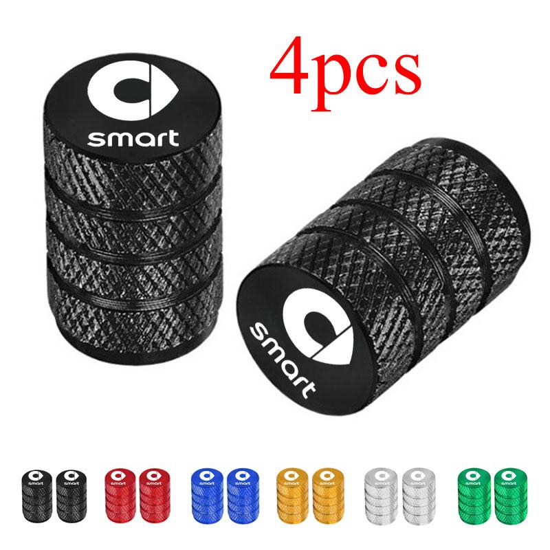 For Smart Fortwo Forfour 451 453 450 452 454 Roadster Coupe 4pcs Car Wheel Tire Air Valve Caps Stem Cover Caps Airdust Covers Valve Stems 1