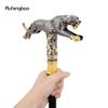 Gold-Schwarz Laufender Leopard mit Schwanz Gehstock Dekorativ Cosplay Party Modischer Stock Halloween Krummstab Stock 94cm