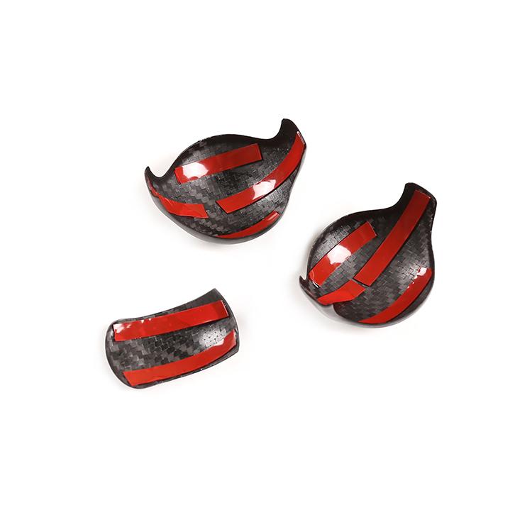 For Ford Mustang 2015 to 2020 Real Dry Carbon Fiber Car Gear Shift Knob Head Trim Cover Car Interior Protective Accessories