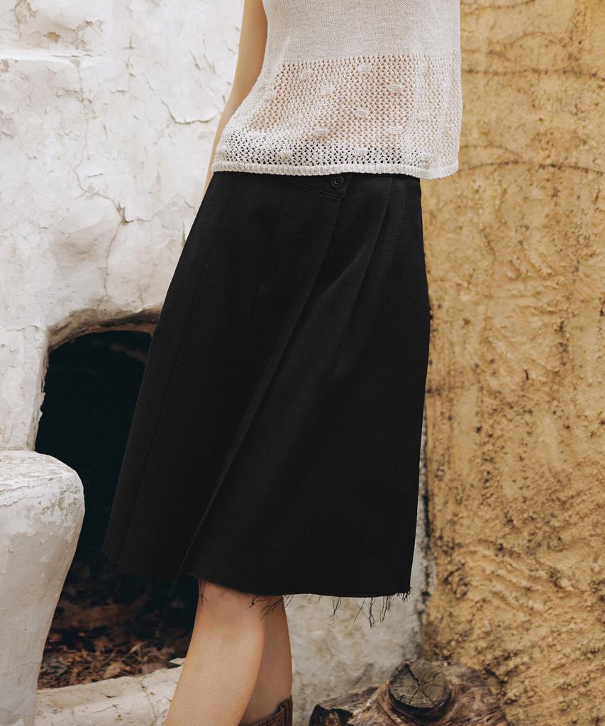 Annies Carmen Pleats Wrap Skirt (Black)
