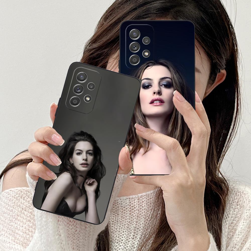 Anne Hathaway Mobile Phone Case for Samsung Galaxy M55 54 42 35 34 33 32 23 22 15 14 13 12 F55 5G Colorful Cover Cover Luxury