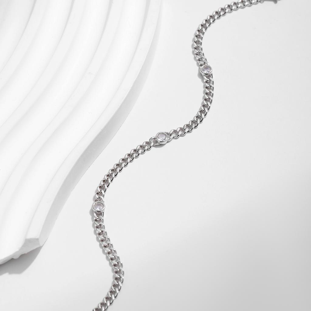 MODIAN White Gold Plated D Round Moissanite Twisted Bracelet 925 Silver VVS1 Dainty Adjustable Jewelry Gifts