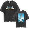 Unisex Women Fans Gift Clothing  New Album Rapper Jul Vintage Washed Print T Shirts Fashion Short Sleeve Tshirts Tops Cotton