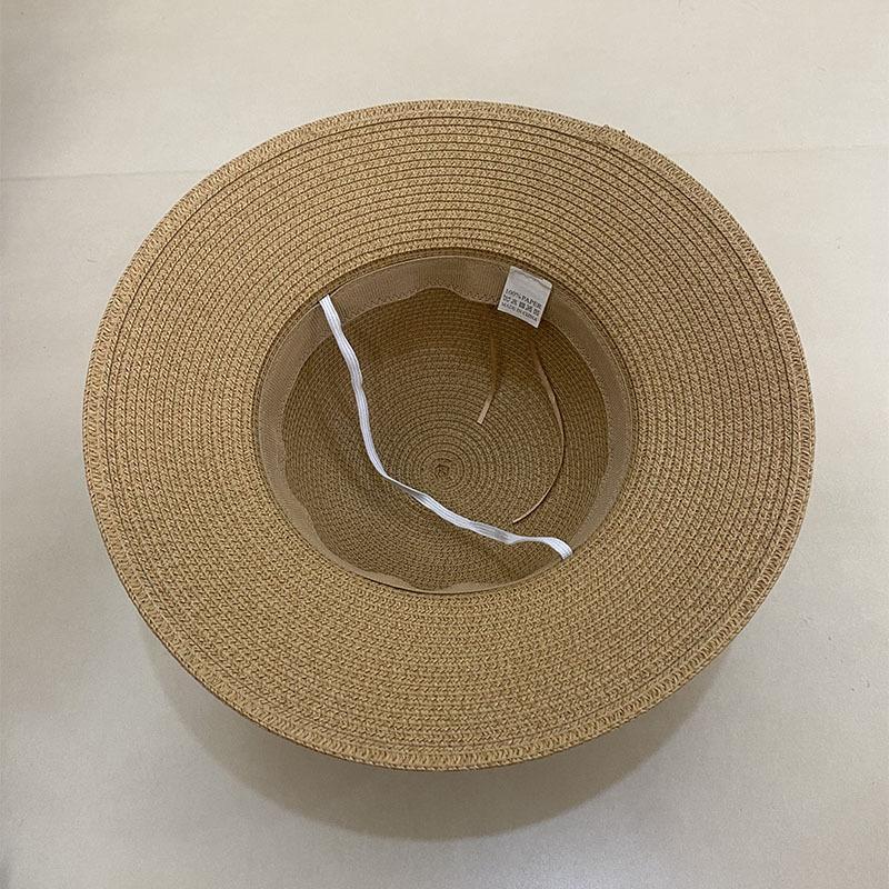 Delle Sweet Pearl Lace Bow Straw Hat Women'S Seaside Beach Hat French Straw Top Hat Sunscreen
