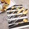 4Piece Gold Stainless Steel Flatware Set with Clear Acrylic Handle Matte Eating Utensils Dishwasher Safe