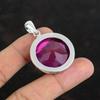 Fasetterat hänge i rosa turmalin 925 sterlingsilverhänge handgjort hänge ädelstenssmycken designerhänge gåvor till vän boho-smycken