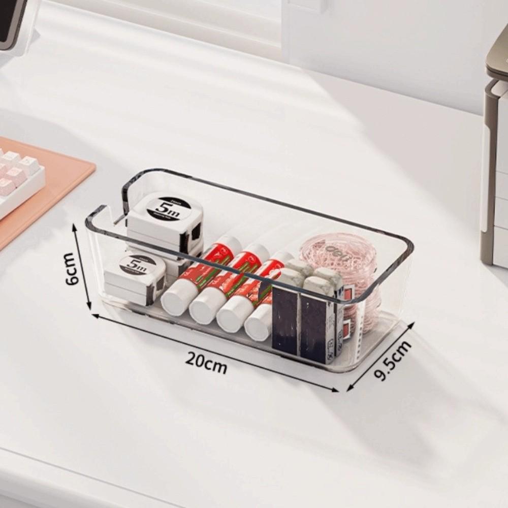 Transparent Desk Drawer Organizer PET Opening Design Desktop Storage Box Stackable Design Multifunction Cosmetics Storage Rack