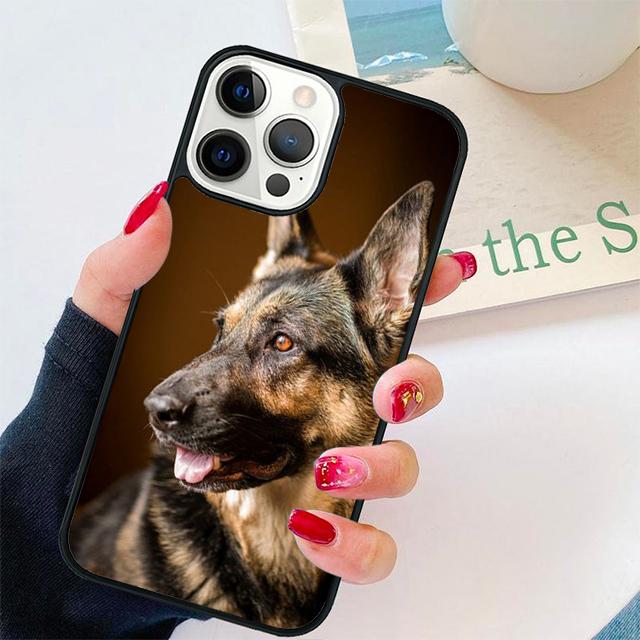 German Shepherd Dog Soft Silicone Cover For iPhone 17 Air 15 16 14 13 12 Pro Max 11 Pro Max Plus Phone Case Coque