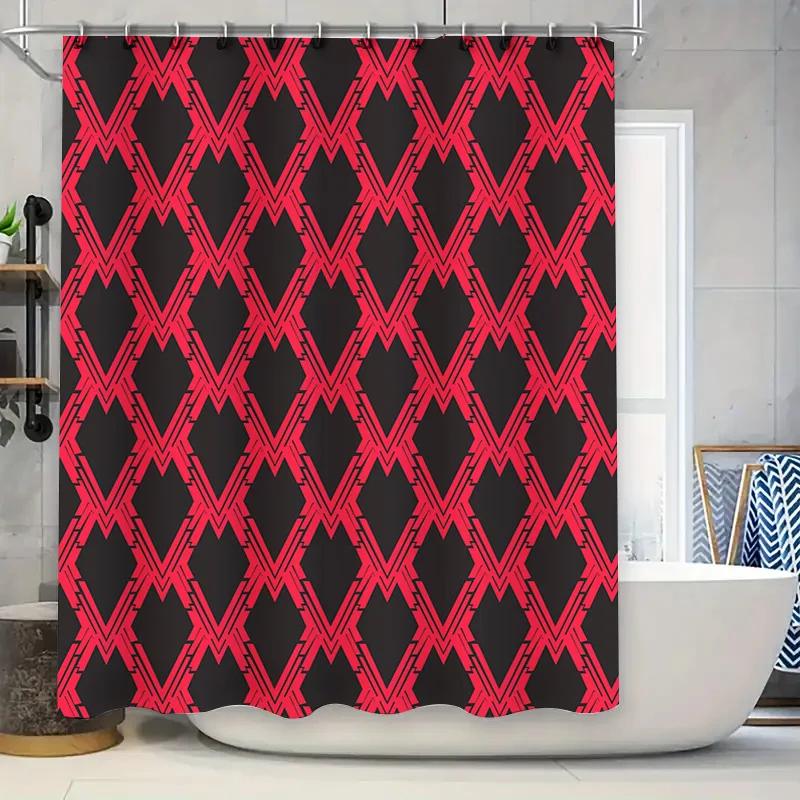 

Red Blue Diamond Shower Curtain Waterproof Decorative Home Bathroom Fabric Shower Curtains For Children S Room Modern Design W60H190(CM)-1 Pcs