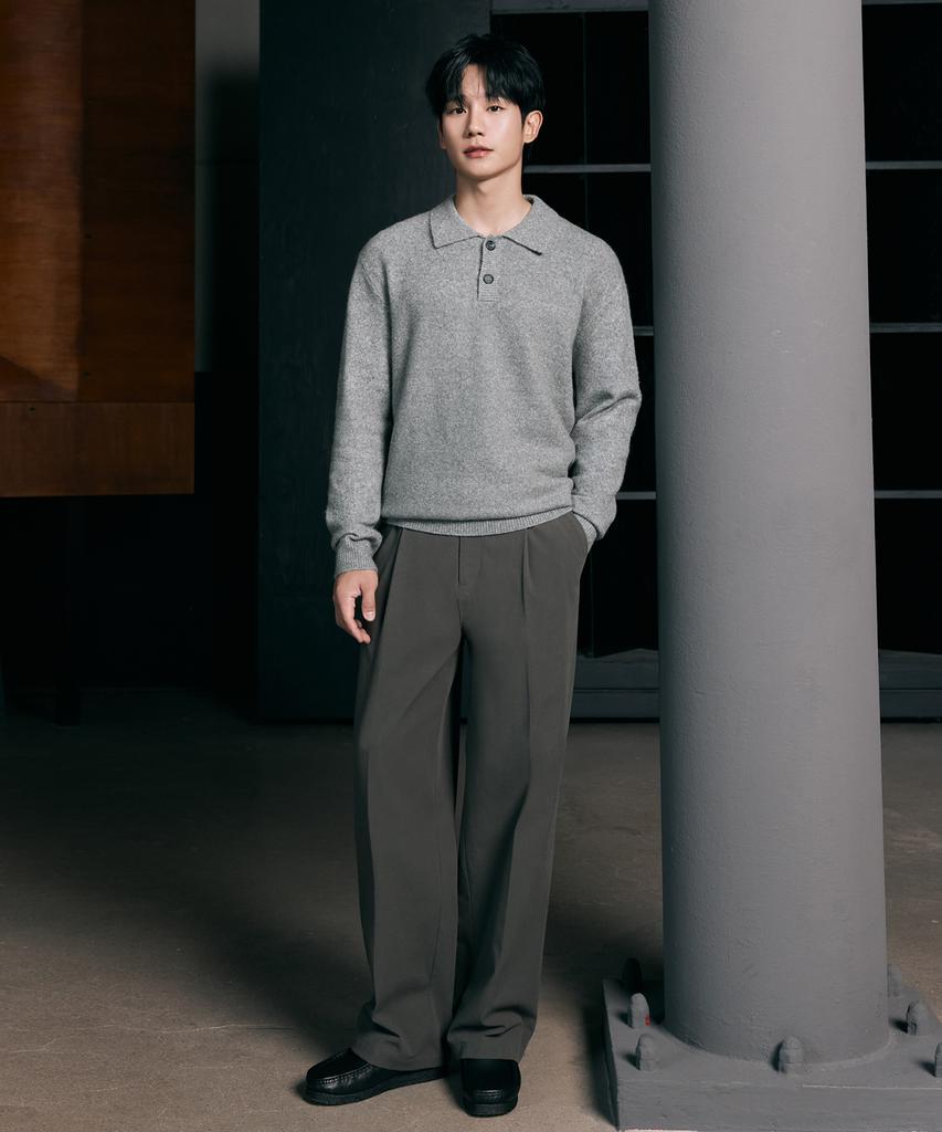 MINDBRIDGE [Air Wool] Alpaca Collar Semi-Overfit Knit - 3 Colors