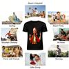 Christmas Rock Singer Print Top Unisex Loose Casual Long Sleeve T-shirt For Fall Winter Holiday Pure cotton T-shirt
