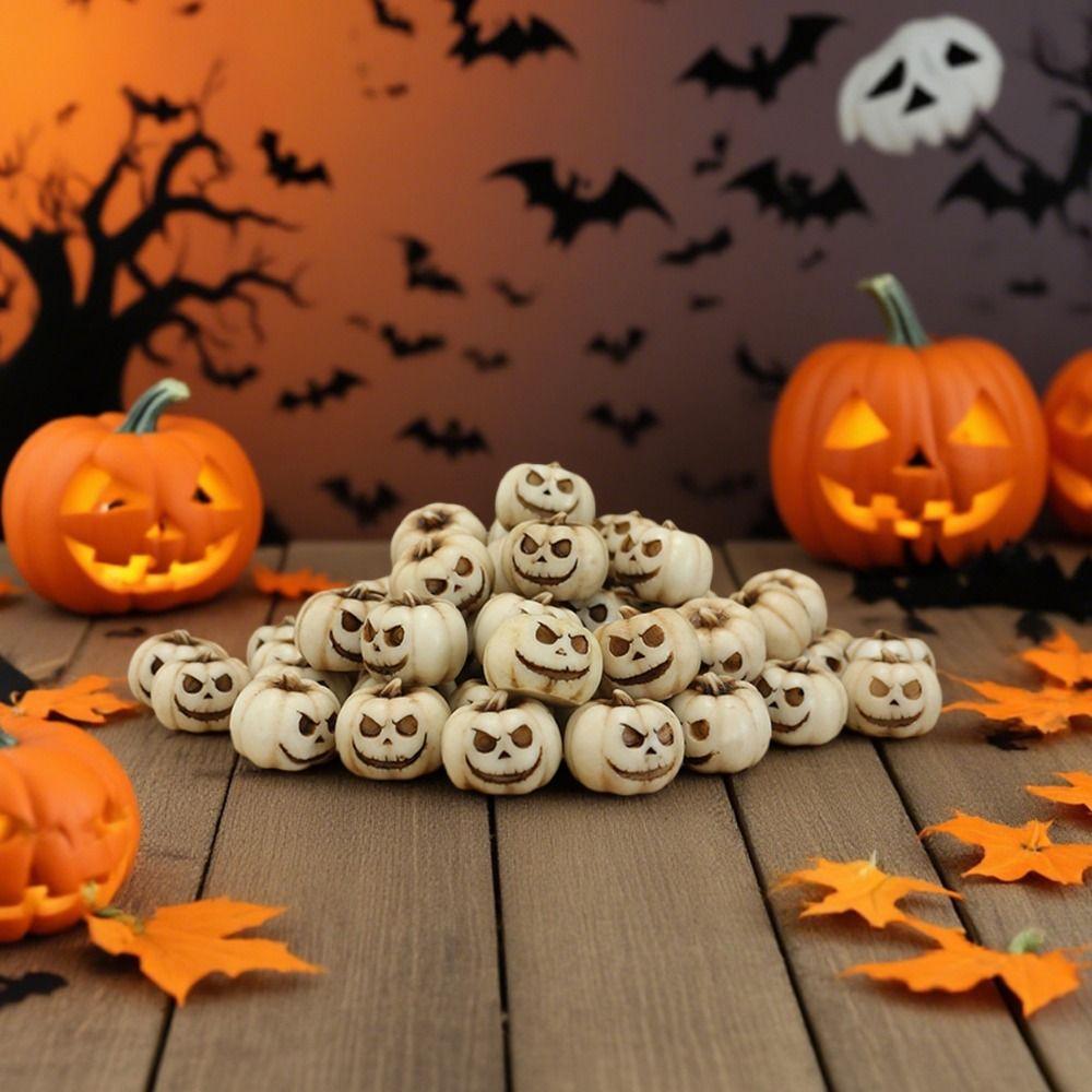 20pcs Reusable Halloween Pumpkin Decoration Resin Halloween Ornaments  Thanksgiving
