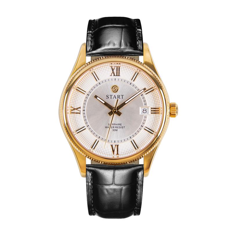 START-Fashionable Men's Watch Swiss Imported Movement Quartz Men's Watch Luminous Roman Dial Date Function