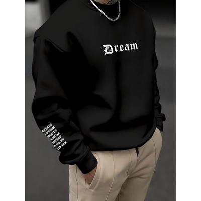 Fleece Lined Crew Neck Sweatshirt, Polyester , Warm Winter