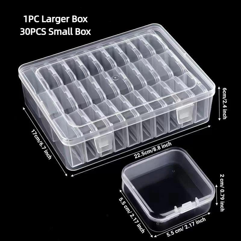 Storage Organizer Box Set 12/14/15/24/30Pcs Small Clear Plastic Bead Storage Containers For Small Items Crafts Jewelry