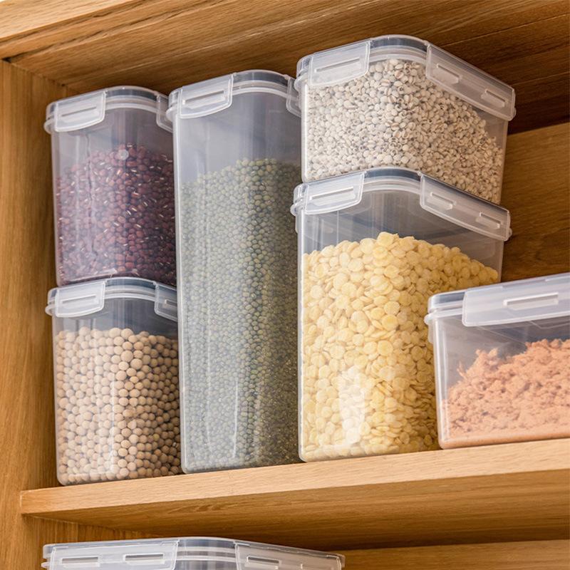 Recipiente pentru Depozitarea Alimentelor în Bucătărie Transparente Sigilate Găleată pentru Orez Capacitate Mare Rezervor Borcan Organizator pentru Depozitare Nuci Fasole