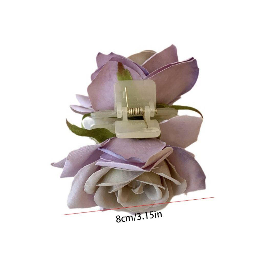 Ponytail Clip Rose Hair Clip Peony Flower Large Shark Clip Cute Flower Hair Claw  Daily