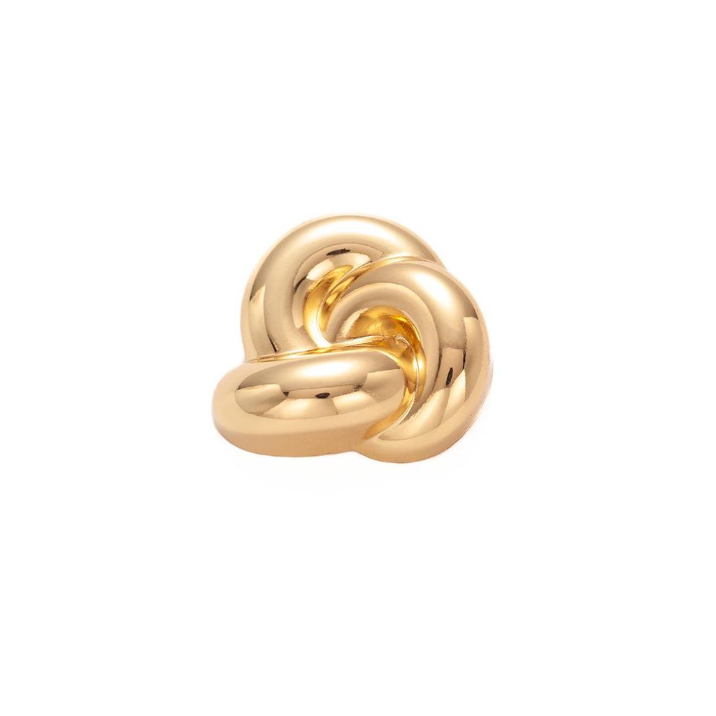 European American Fashion Metal Twist Brooch - Smooth, Unique Design Suit Accessory