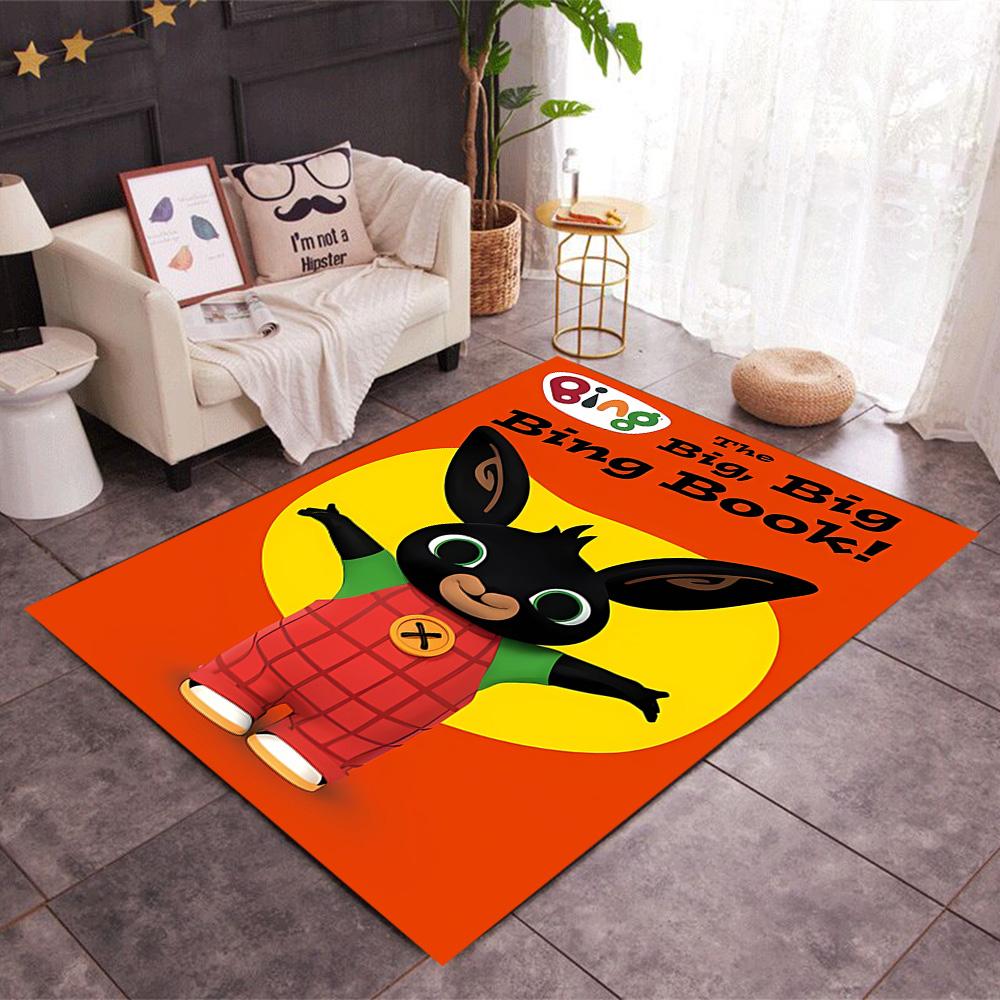 Bing's Colorful Adventure Themed Anti-Slip Rugs - Polyester Home Decor, Suitable for Bedrooms, Living Rooms, Doorways, Studios, and Decorations