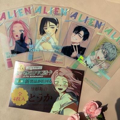 4Pcs/Set Cute Anime Three-Inch Photo Props Diy Cartoon Pvc Transparent Card Collection Card Kids Gift