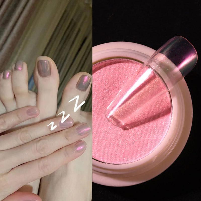 1 PC Nail Tool Ice Transparent Nude Color Powder Aurora Powder Net Red Manicure Magic Color Mirror Flour Powder