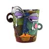 Vibrant Abstract Face Pot Handcrafted Art Piece Drainage Hole Included Anti Fade Suitable For Indoor And Outdoor Spaces