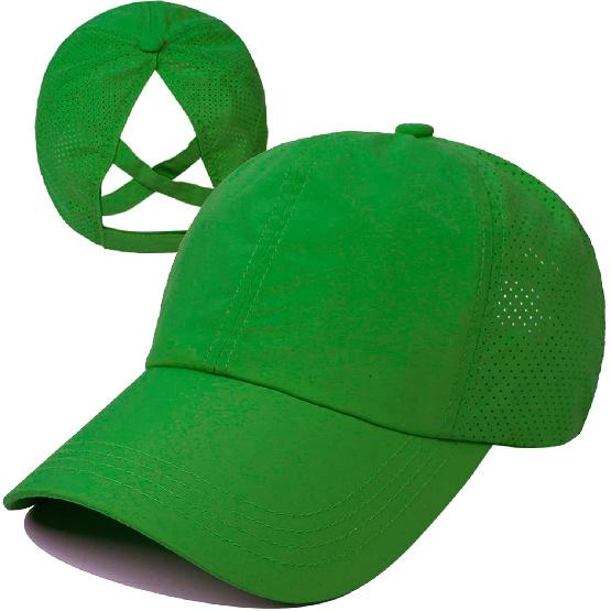 HGGE Womens Criss Cross Ponytail Baseball Cap High Messy Bun Ponycap Trucker Hat Quick Drying Mesh Dad Hat for Outdoor Sports