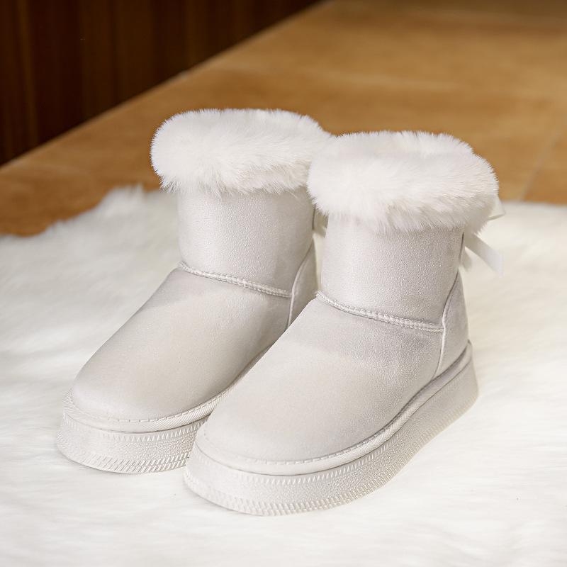 Large Size Snow Boots Women's New Winter Casual Furry Warm Thick-soled Cotton Boots