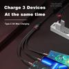 VAORLO 1,2 m 1,8 m 3 w 1 kabel danych do Micro/Type-C/8Pin 66 W kabel szybkiego ładowania obsługuje transmisję danych linia telefoniczna