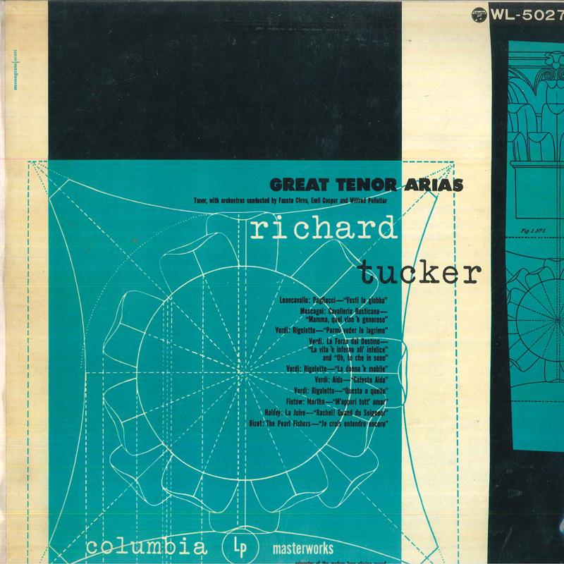 

LP Record RICHARD TUCKER, METROPOLITAN OPERA - Great Tenor Arias WL5027 COLUMBIA Japan Classical Used