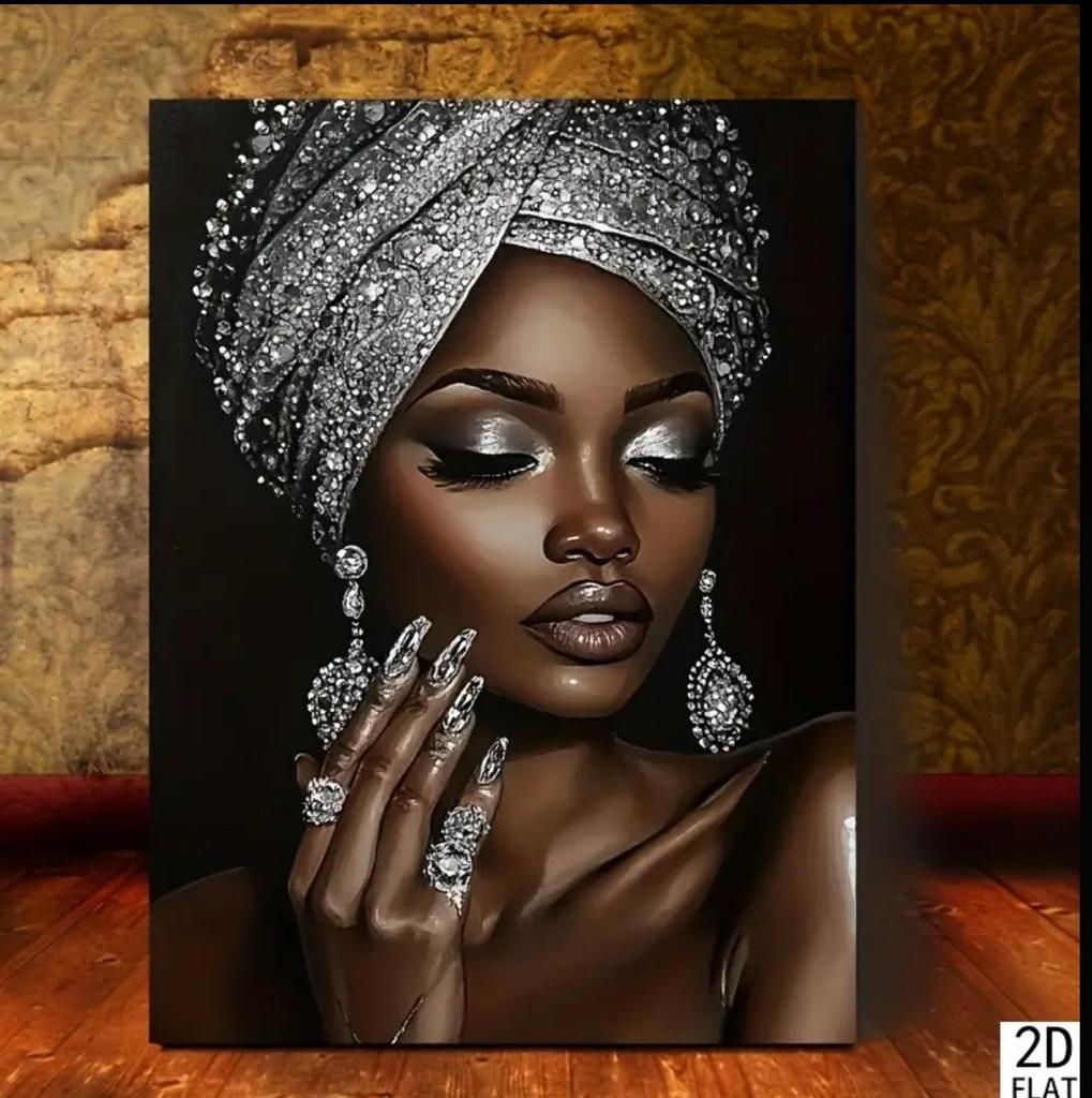Modern African Woman Wall Art for Bedroom and Living Room