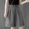 ZANZEA Women Casual Elastic High Waist Loose Plaid Print Shorts