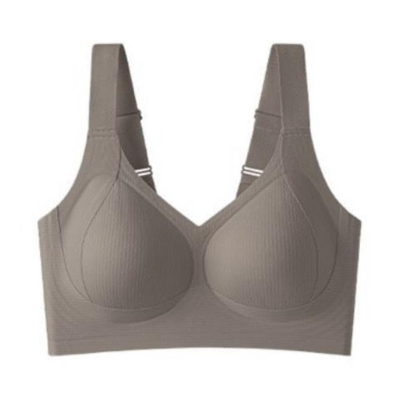 Adjustable Seamless Thin Women's Underwear Anti-Drooping Plus Size Side Boob Control Wire-Free Sports Bra