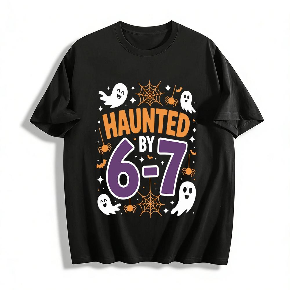 

Halloween Themed Kids Top Spider Ghost Print For Ages 6-7 Pure cotton T-shirt XXS