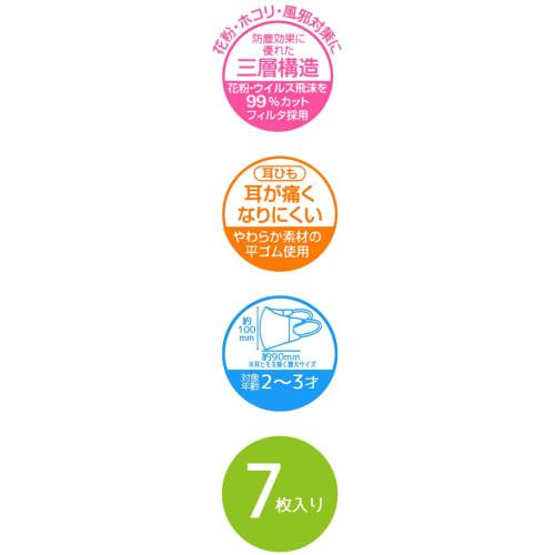 Skater Non-woven 3D Mask 7 Pieces for 2-3 Years Old Children 3 Layer Structure Sumikko Gurashi Okaiyasan MSKB1N-A