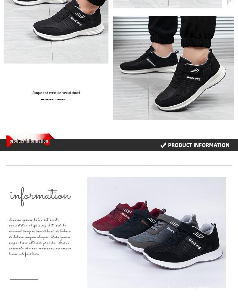 2025 Non-Slip Breathable Walking Shoes for Middle-Aged and Elderly: Soft Sole and Fashionable Casual Sneakers for Men and Women