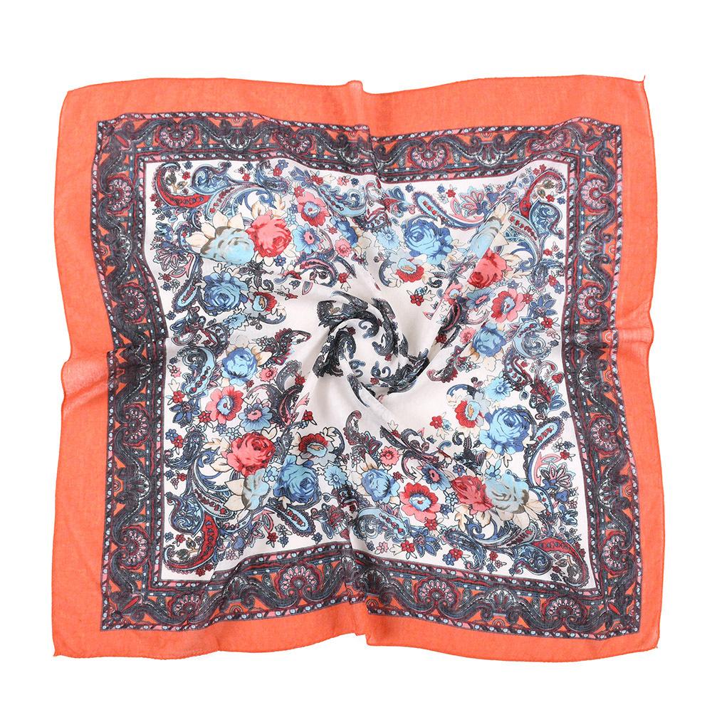 70*70Cm Spring Summer Russian Square Scarf Women Luxury Paisley Print Bnadana Headband Scarves Babushka Handkerchief Head Wraps