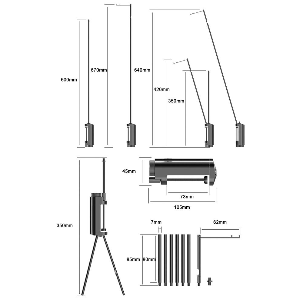 Ελαφρύ κράμα αλουμινίου ελαφριά βάση αναδιπλούμενη βάση φωτιστικών εξωτερικού χώρου Φορητή λάμπα εύκολης κατασκευής