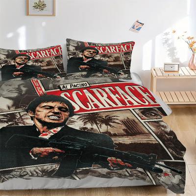 Scarface: Limited Edition Art Print Bedding Set Comforter Cover Gift for Bedroom,Includes 1 Cover and 2 Pillowcases, No InsertB445