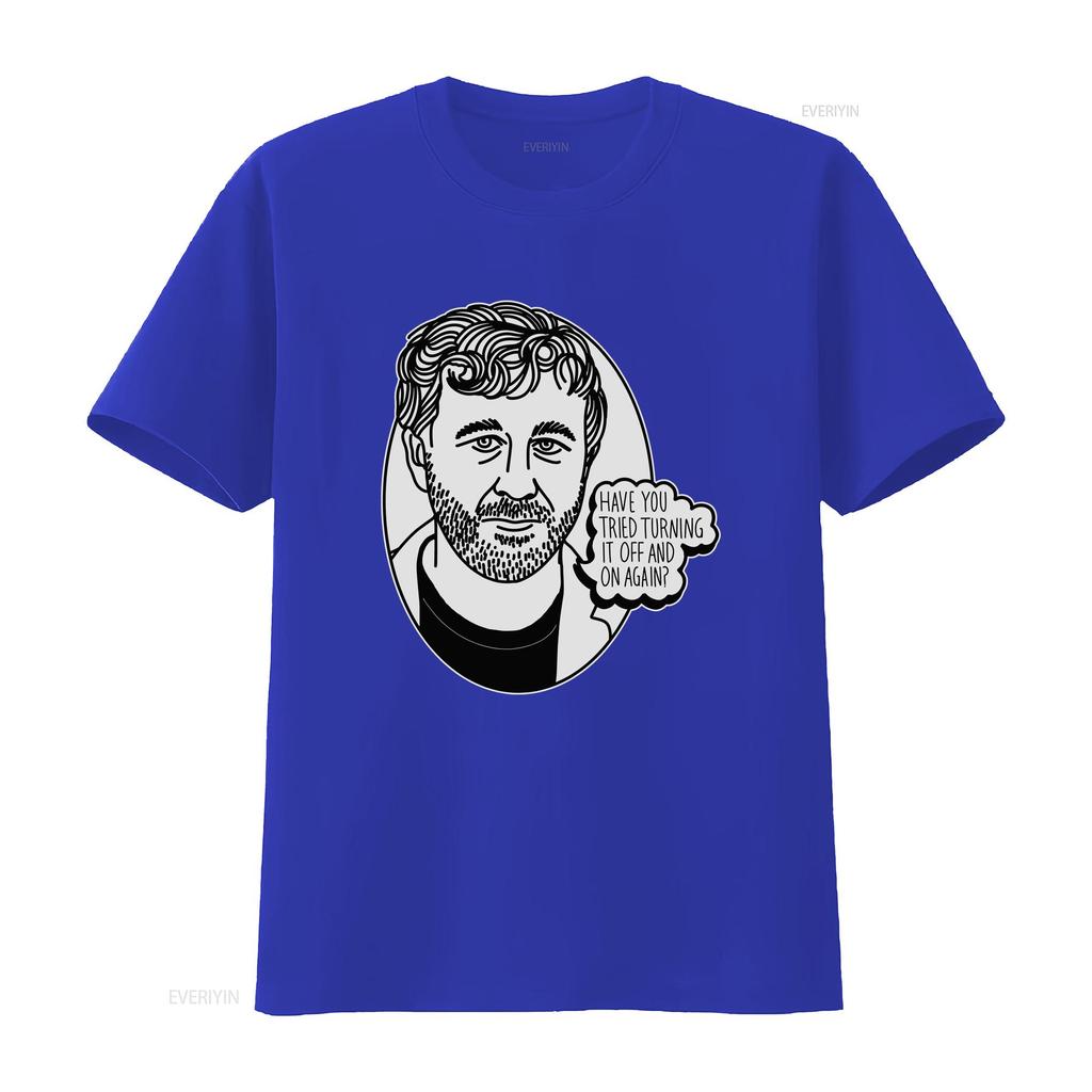 Cult Relevant IT Crowd T Shirt Roy Have You Tried Turning Off and On Again vintage Washed streetwear designer clothes Versatile